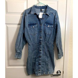 H&M Denim Shirt Dress Mini L